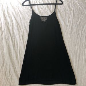 Mini black beach cover dress